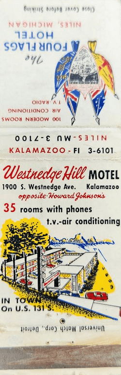 Kalamazoo Inn Motel (Westnedge Hill Motel) - Matchbook